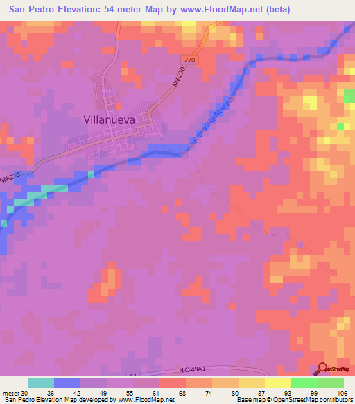 San Pedro,Nicaragua Elevation Map
