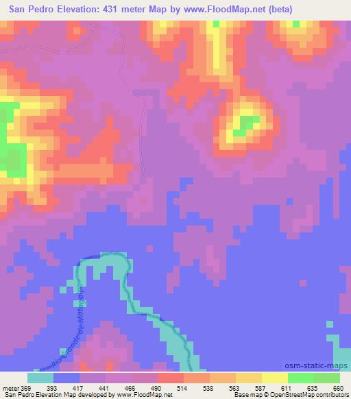 San Pedro,Nicaragua Elevation Map