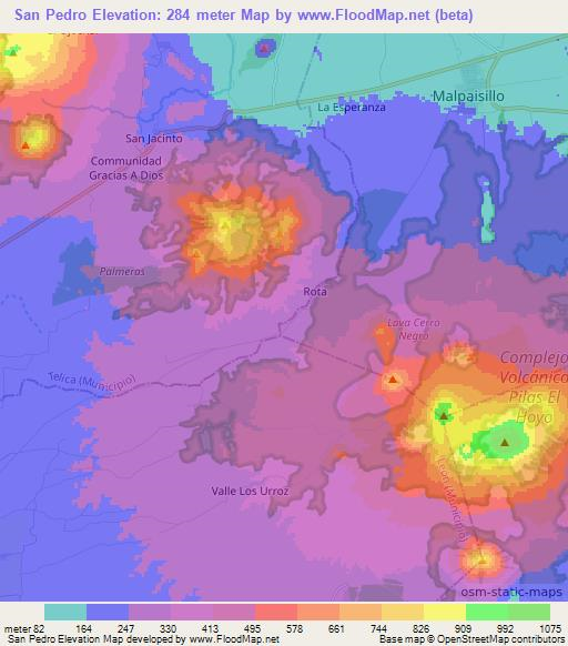 San Pedro,Nicaragua Elevation Map