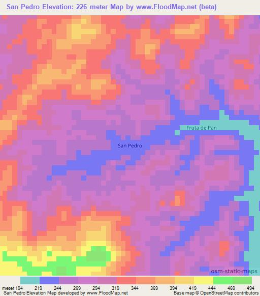 San Pedro,Nicaragua Elevation Map