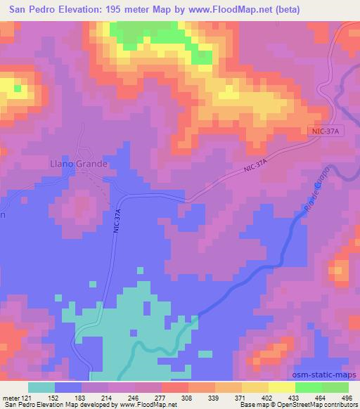 San Pedro,Nicaragua Elevation Map