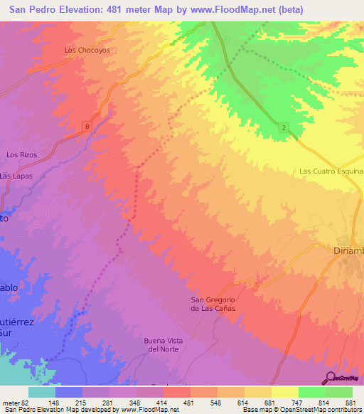 San Pedro,Nicaragua Elevation Map