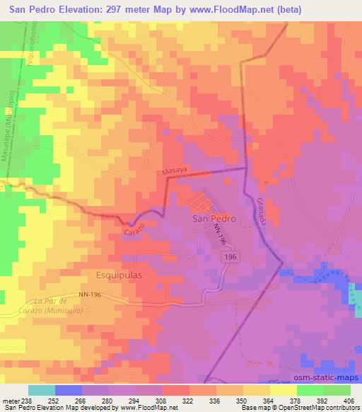 San Pedro,Nicaragua Elevation Map