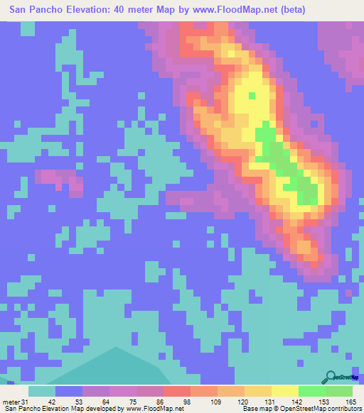 San Pancho,Nicaragua Elevation Map