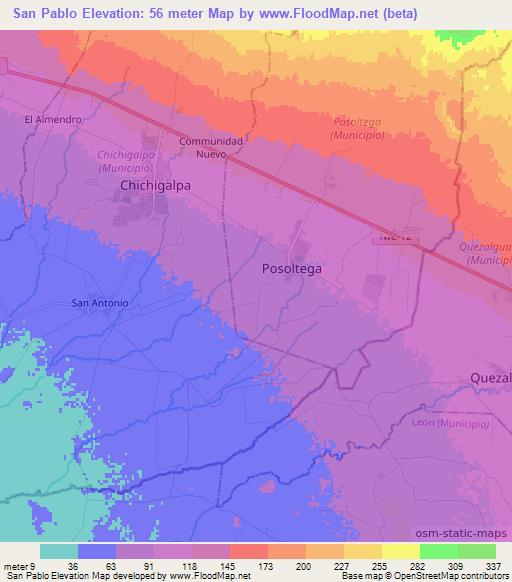 San Pablo,Nicaragua Elevation Map