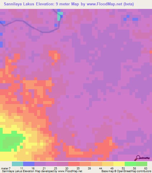 Sannilaya Lakus,Nicaragua Elevation Map