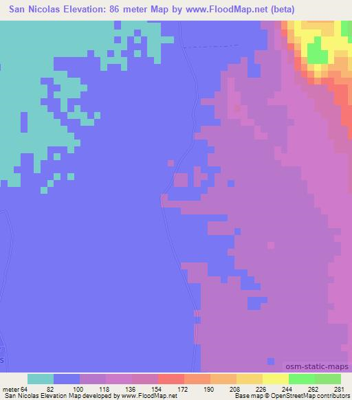 San Nicolas,Nicaragua Elevation Map
