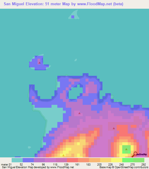San Miguel,Nicaragua Elevation Map
