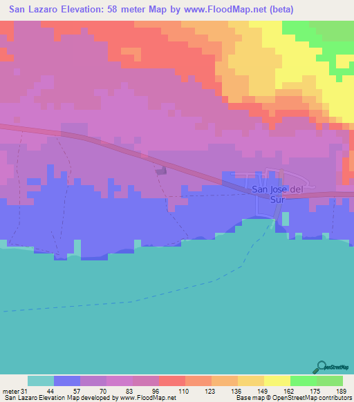 San Lazaro,Nicaragua Elevation Map