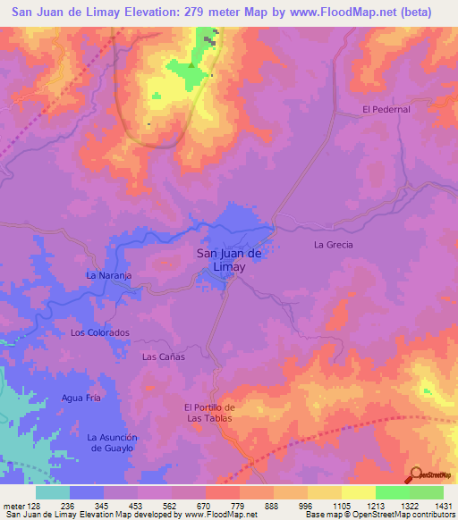 San Juan de Limay,Nicaragua Elevation Map
