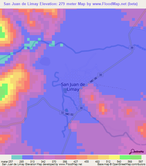 San Juan de Limay,Nicaragua Elevation Map