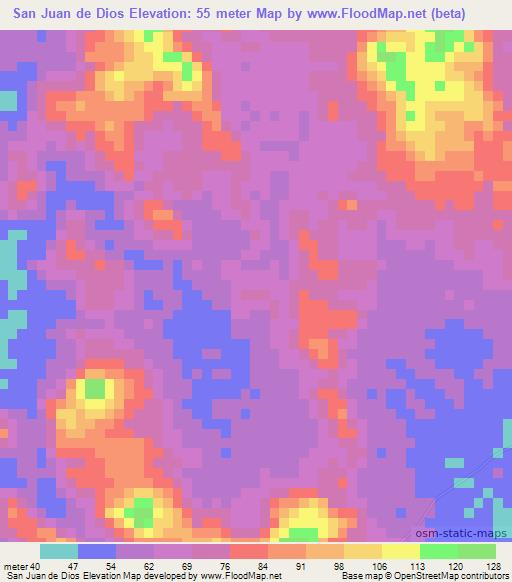 San Juan de Dios,Nicaragua Elevation Map