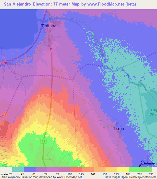 San Alejandro,Nicaragua Elevation Map