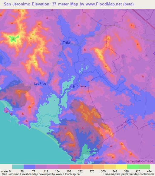 San Jeronimo,Nicaragua Elevation Map