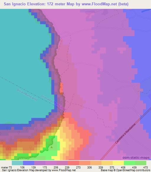 San Ignacio,Nicaragua Elevation Map