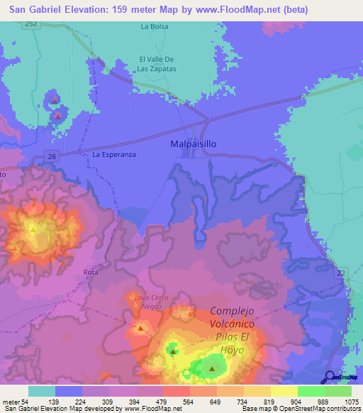 San Gabriel,Nicaragua Elevation Map