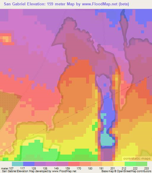 San Gabriel,Nicaragua Elevation Map