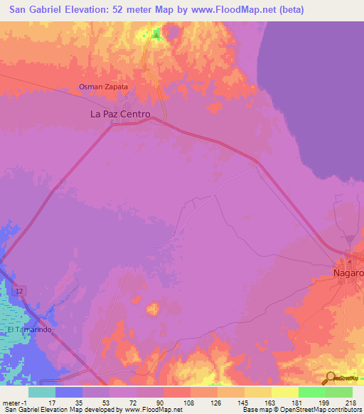 San Gabriel,Nicaragua Elevation Map