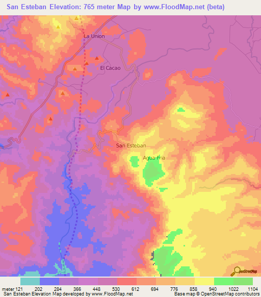 San Esteban,Nicaragua Elevation Map