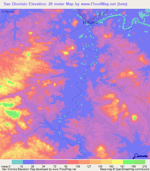 San Dionisio,Nicaragua Elevation Map