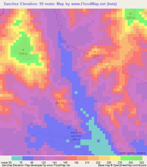 Sanchez,Nicaragua Elevation Map