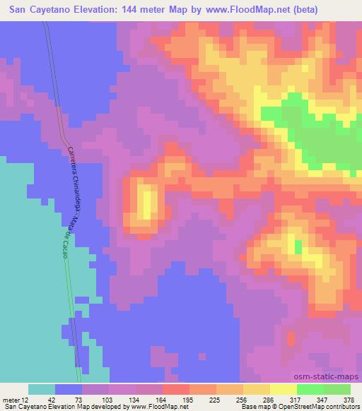 San Cayetano,Nicaragua Elevation Map