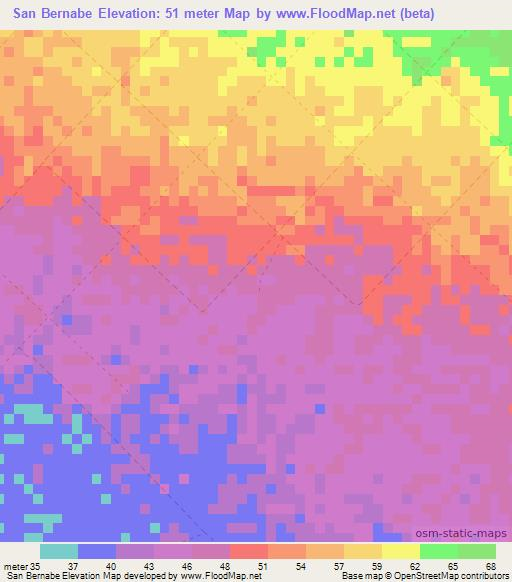 San Bernabe,Nicaragua Elevation Map