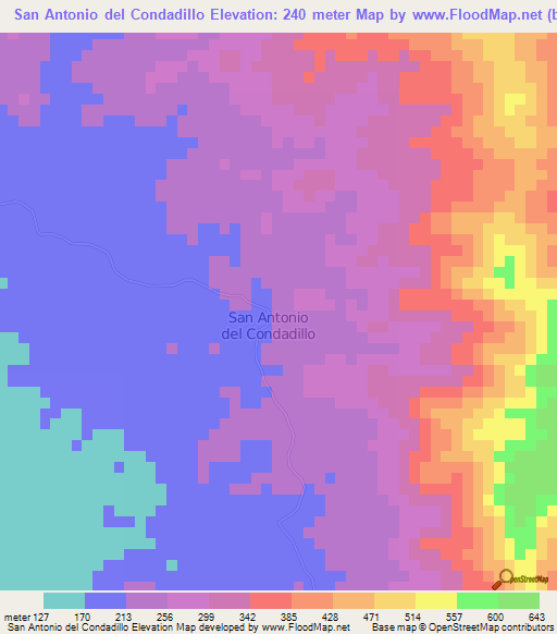 San Antonio del Condadillo,Nicaragua Elevation Map