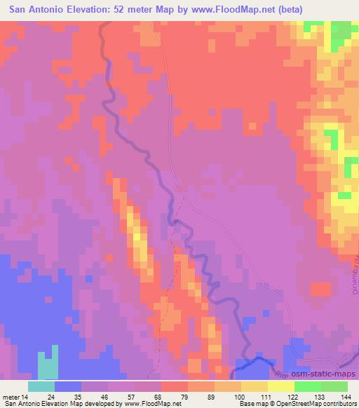 San Antonio,Nicaragua Elevation Map