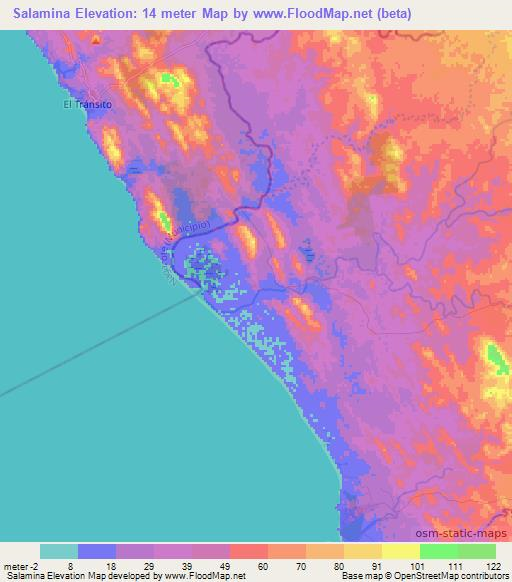 Salamina,Nicaragua Elevation Map