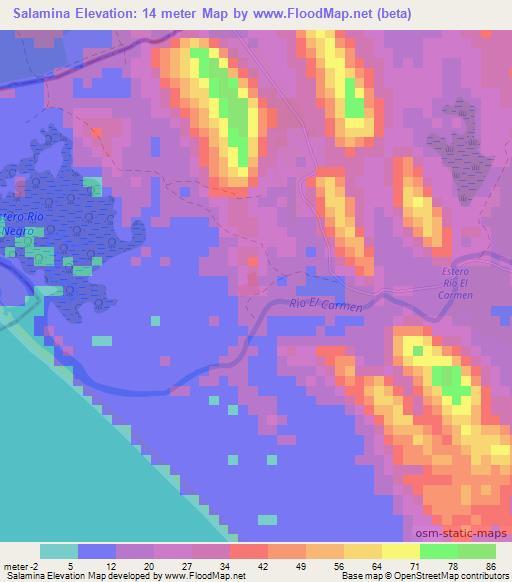 Salamina,Nicaragua Elevation Map