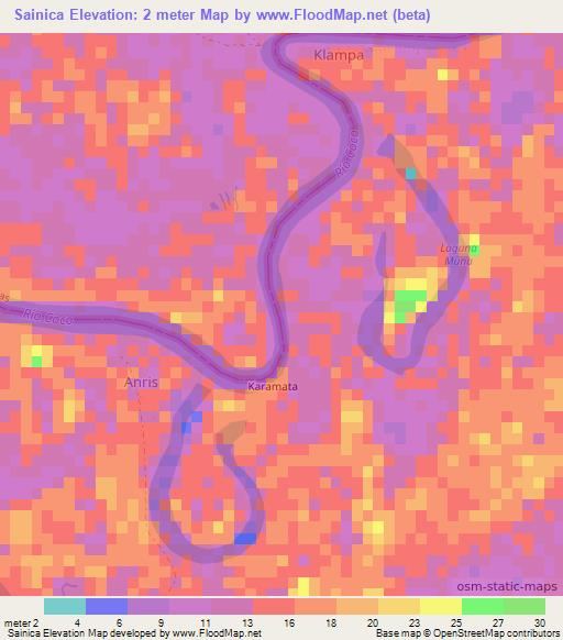 Sainica,Nicaragua Elevation Map