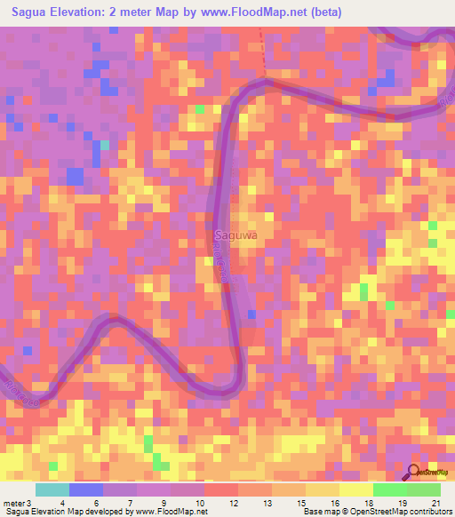 Sagua,Nicaragua Elevation Map