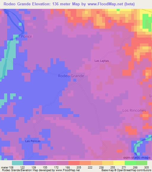 Rodeo Grande,Nicaragua Elevation Map
