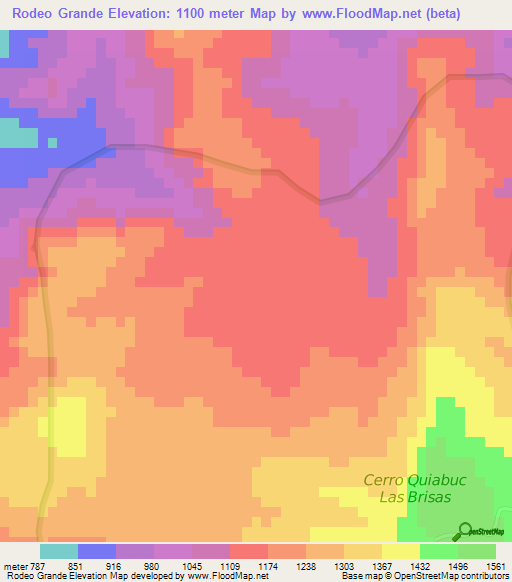 Rodeo Grande,Nicaragua Elevation Map