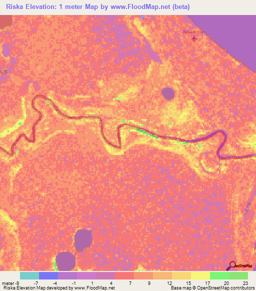 Riska,Nicaragua Elevation Map