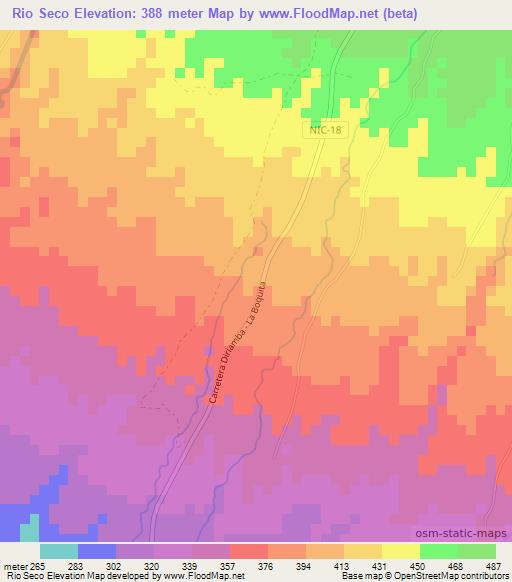 Rio Seco,Nicaragua Elevation Map