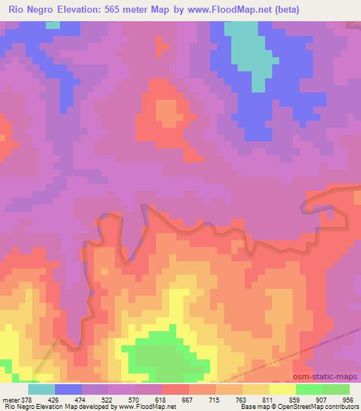 Rio Negro,Nicaragua Elevation Map