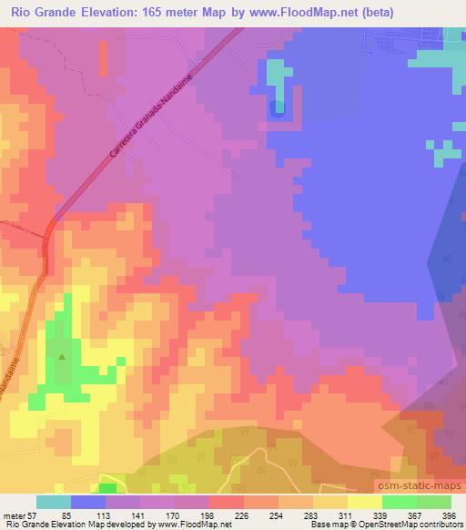 Rio Grande,Nicaragua Elevation Map