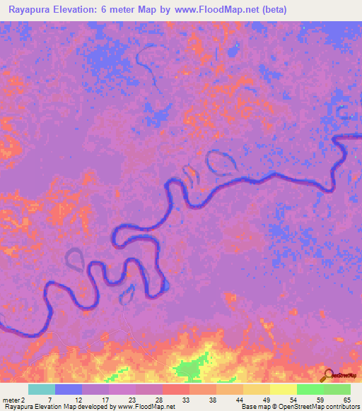 Rayapura,Nicaragua Elevation Map