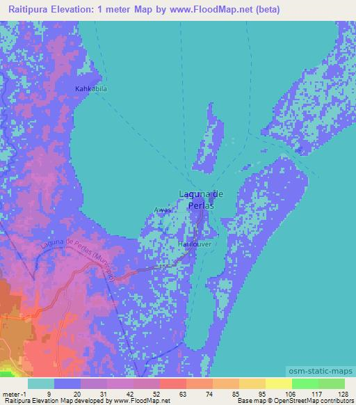 Raitipura,Nicaragua Elevation Map