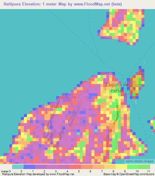 Raitipura,Nicaragua Elevation Map