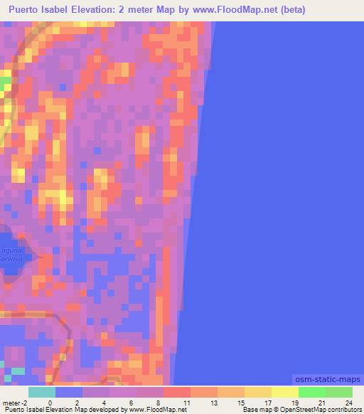 Puerto Isabel,Nicaragua Elevation Map