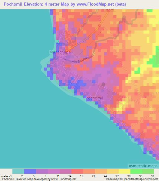 Pochomil,Nicaragua Elevation Map