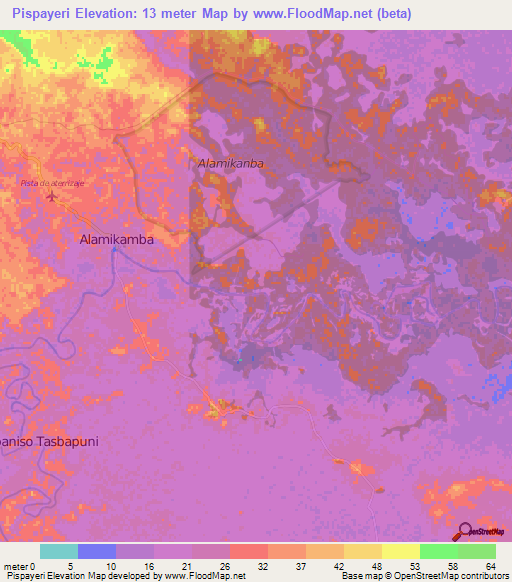 Pispayeri,Nicaragua Elevation Map