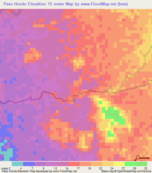 Paso Hondo,Nicaragua Elevation Map