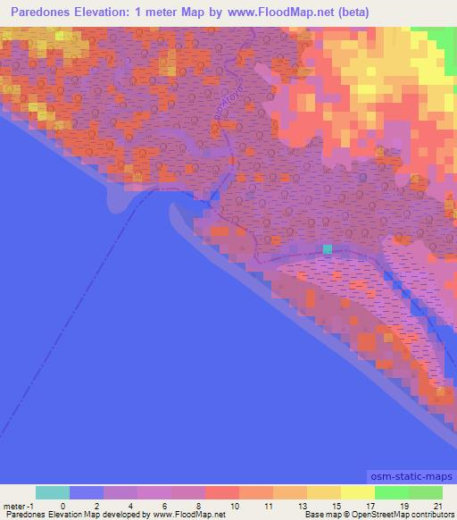 Paredones,Nicaragua Elevation Map