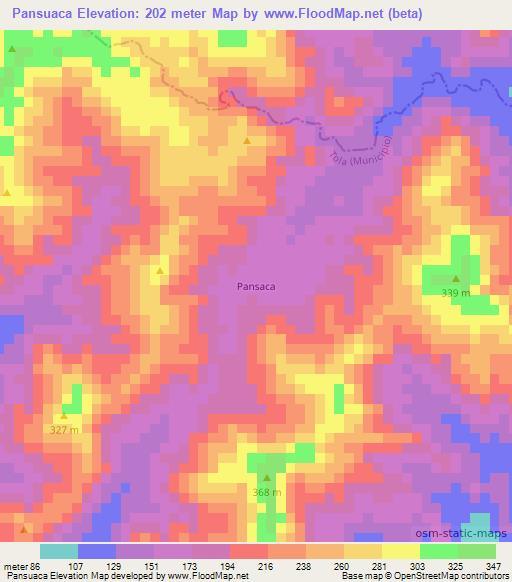 Pansuaca,Nicaragua Elevation Map