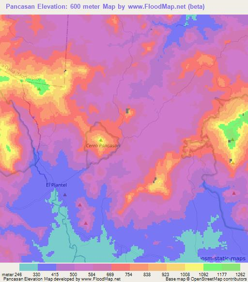 Pancasan,Nicaragua Elevation Map
