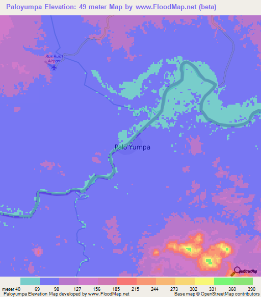 Paloyumpa,Nicaragua Elevation Map